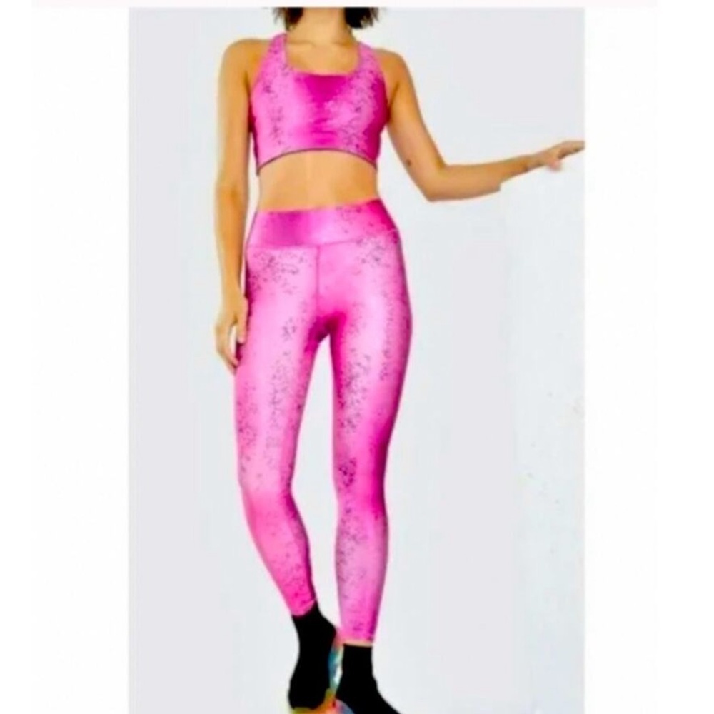 Terez Balayage Pink Metallic Leggings.